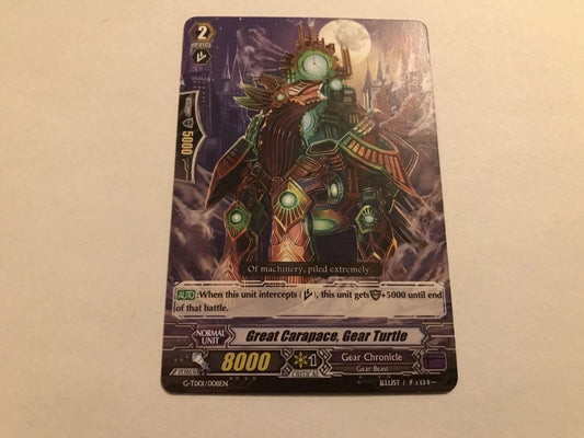 Great Carapace, Gear Turtle G-TD01/008EN Cardfight Vanguard