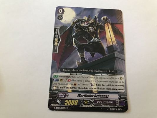 Werfleder Ordonnaz Common G-BT03/098EN C Cardfight Vanguard