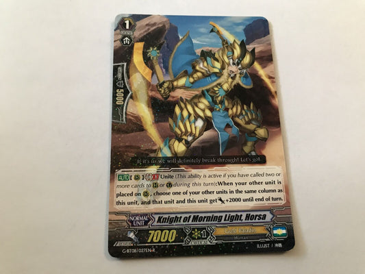 Knight Of Morning Light, Horsa Rare Holo G-BT08/027EN R Cardfight Vanguard