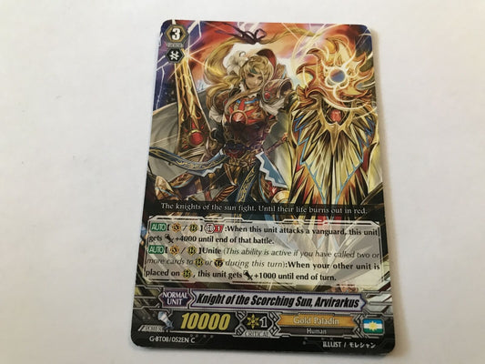 Knight Of The Scorching Sun, Arvirarkus Common G-BT08/052EN C Cardfight Vanguard