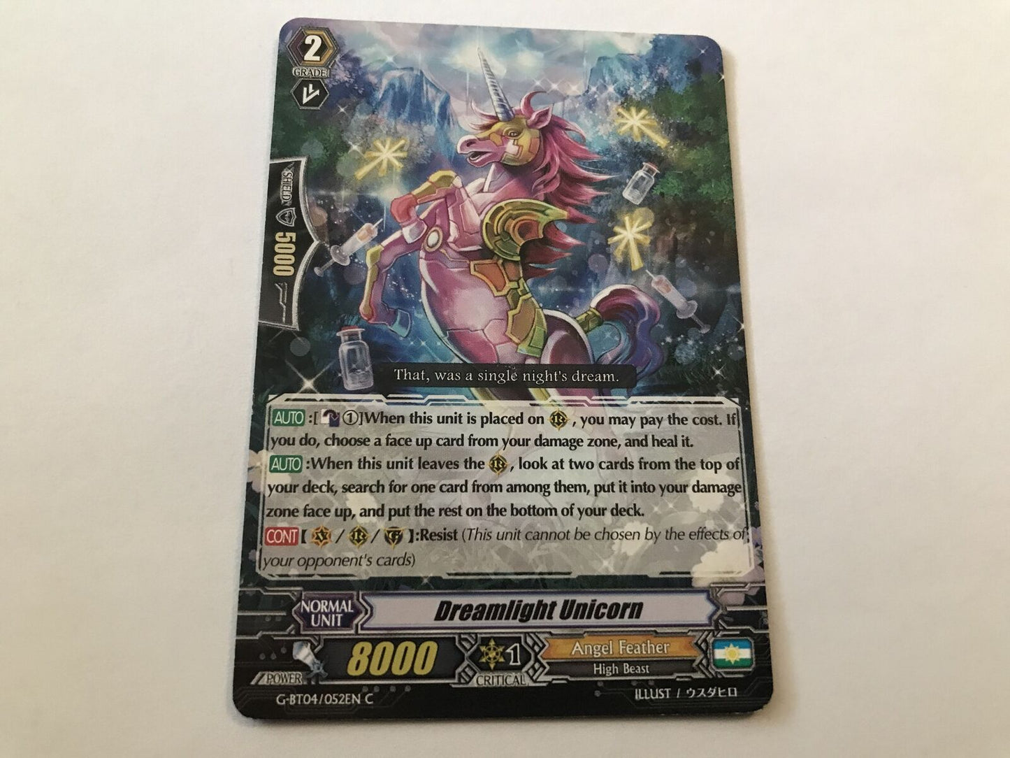 Dreamlight Unicorn Common G-BT04/052EN C Cardfight Vanguard
