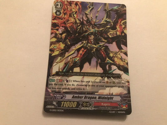 Amber Dragon, Midnight Rare Holo G-LD02/003EN Cardfight Vanguard