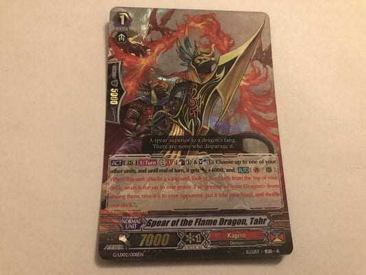 Spear Of The Flame Dragon, Tahr Rare Holo G-LD02/008EN Cardfight Vanguard
