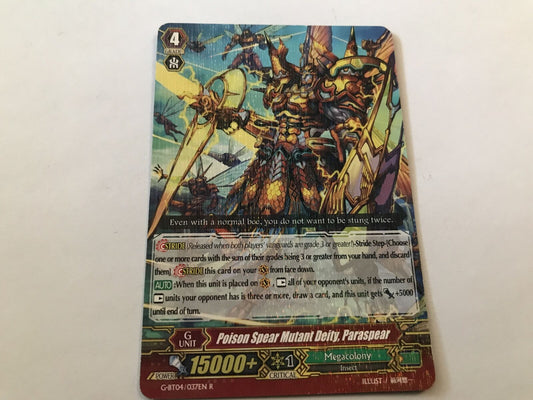 Poison Spear Mutant Deity, Paraspear Rare Holo G-BT04/037EN R Cardfight Vanguard