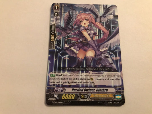 Puzzled Owlner, Clothru G-TD10/011EN Cardfight Vanguard