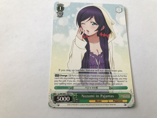 Nozomi In Pajamas Uncommon LL/EN-W01-063 U Love Live!