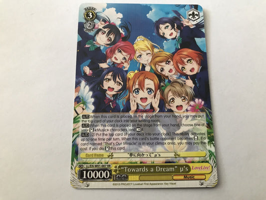 Towards A Dream μ's Rare Holo LL/EN-W01-007 RR Love Live!
