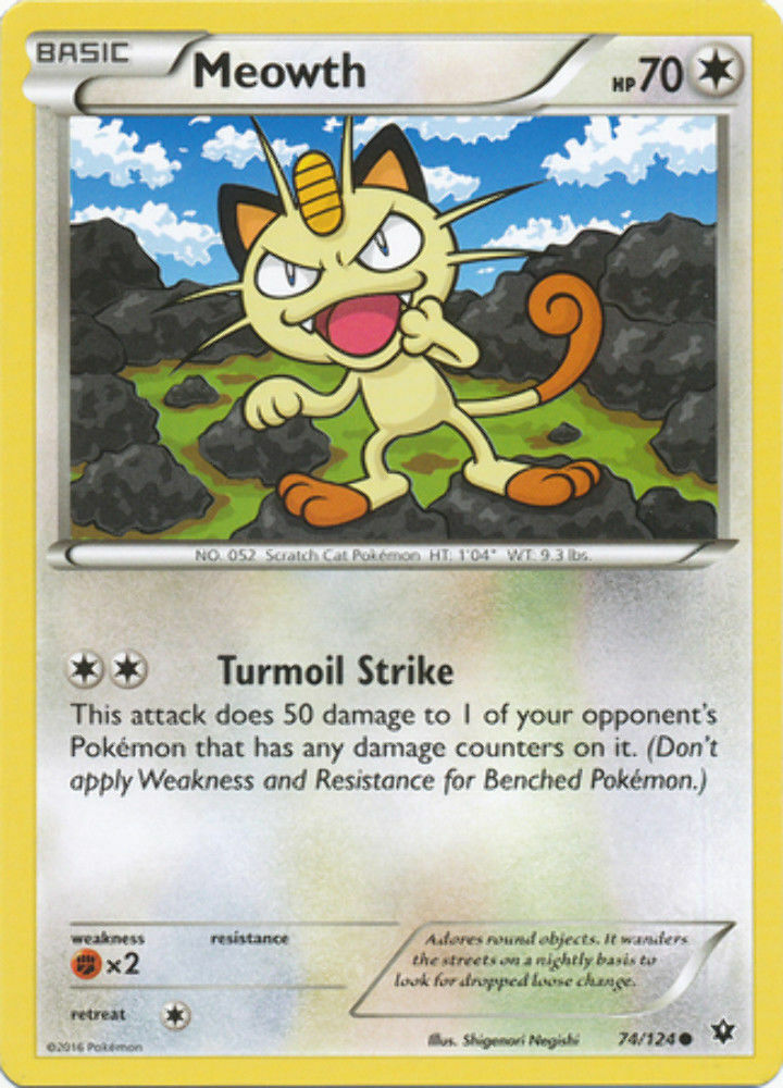 Meowth - 74/124 - Common - Pokemon XY Fates Collide