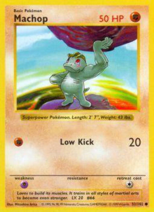 Machop - 52/102 - Common - Unlimited Edition - Pokemon WOTC Base Set