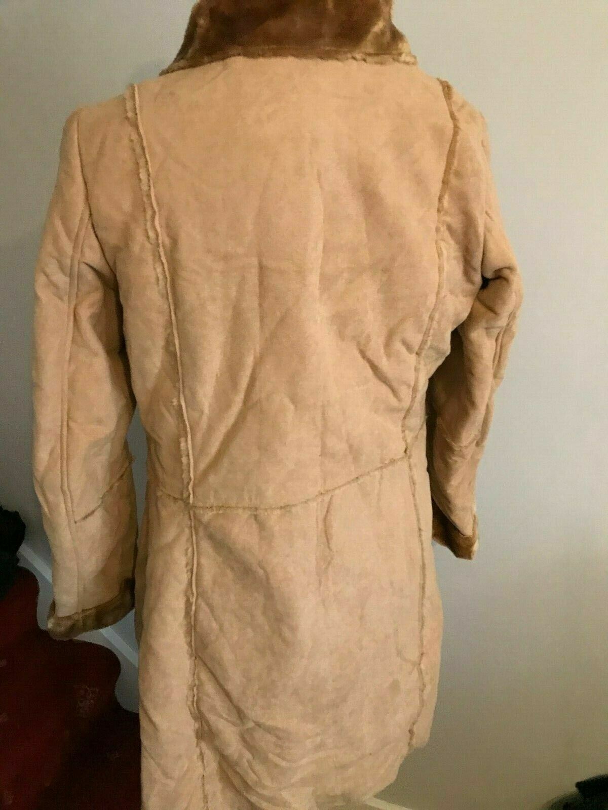 Unknown Vintage Ladies Brown Faux Fur Jacket Coat UK 14