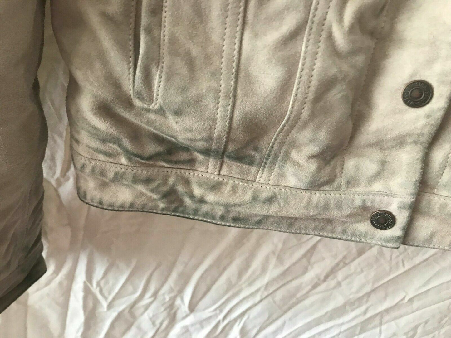 Ladies Levi's Suede Sherpa Trucker Jacket Pumice Stone UK XS RRP £300 Plz Read