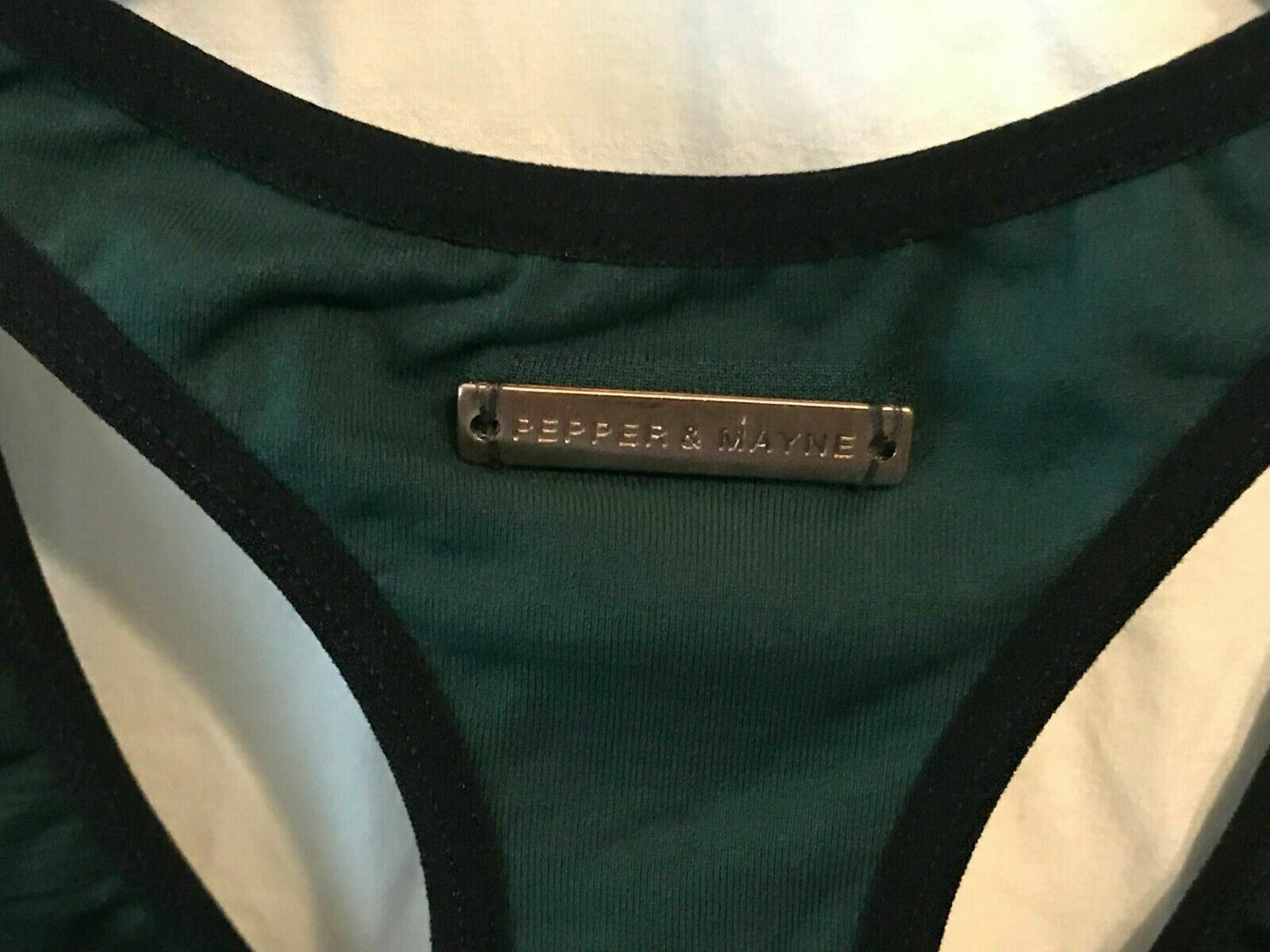 Ladies Pepper & Mayne Body Wear Goddess Training Bra Hunter Green UK XS RRP £49