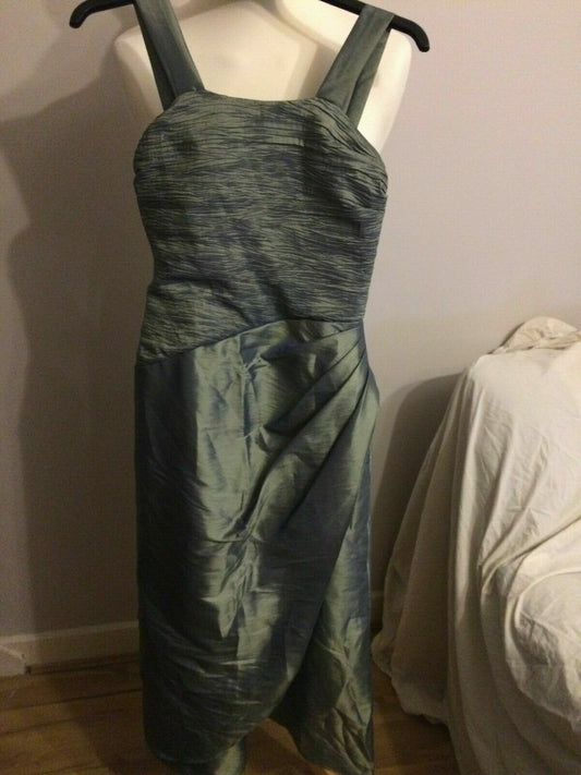 Raylia Designs Green Olive Strappy Sleeveless Ball Gown Party Dress UK 12