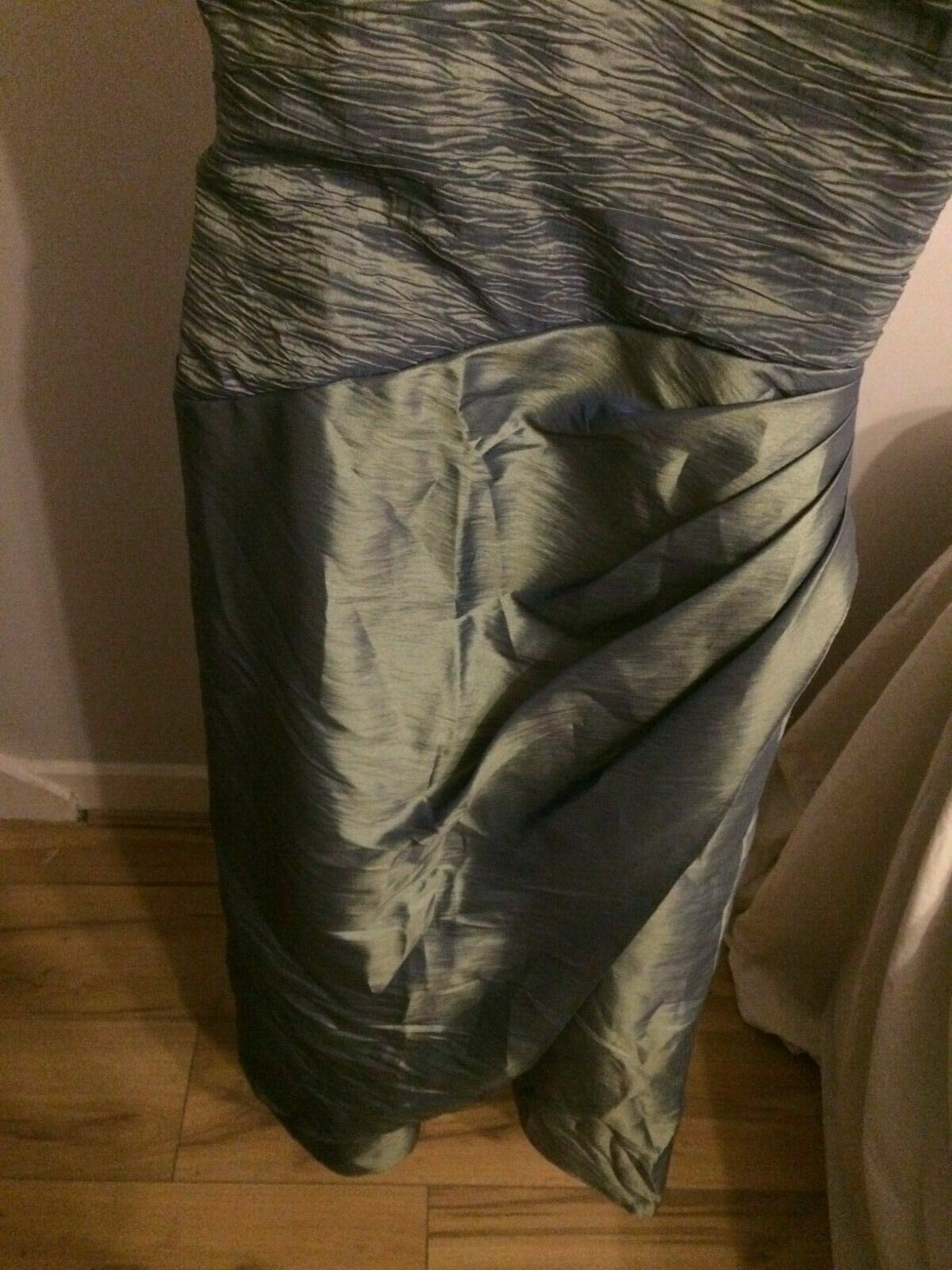 Raylia Designs Green Olive Strappy Sleeveless Ball Gown Party Dress UK 12