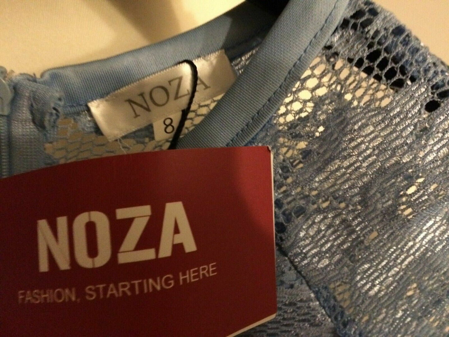 Noza Blue Floral Meshed Short Sleeved Evening Party Jump Suit UK 8
