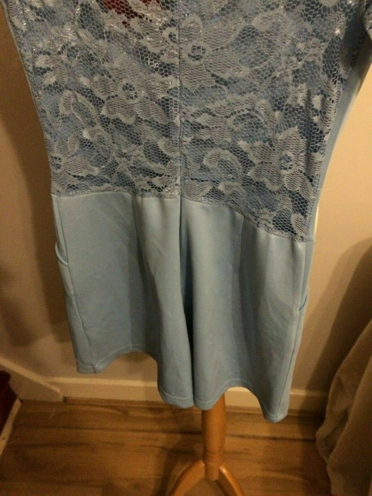 Noza Blue Floral Meshed Short Sleeved Evening Party Jump Suit UK 8