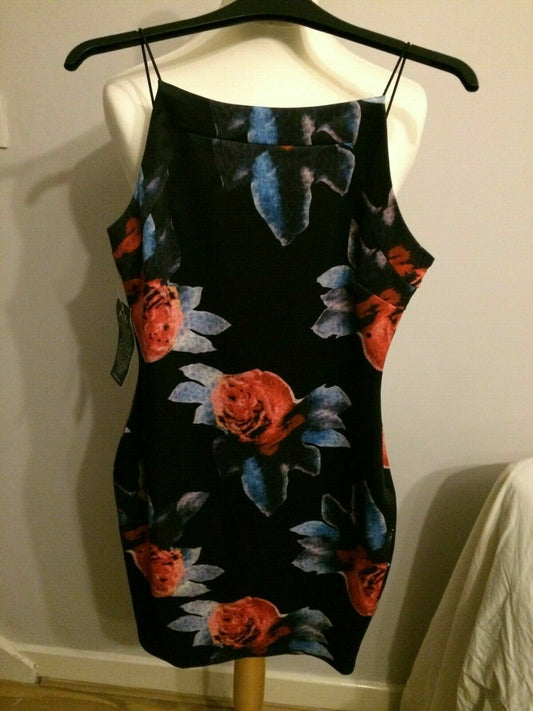 AX Paris Rose Floral Patterned Sleeveless Causal Party Dress UK 12