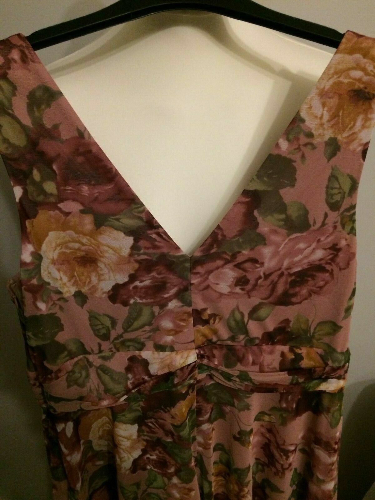 Next Pink Floral Patterned Strappy Sleeveless Casual Party Dress UK 16