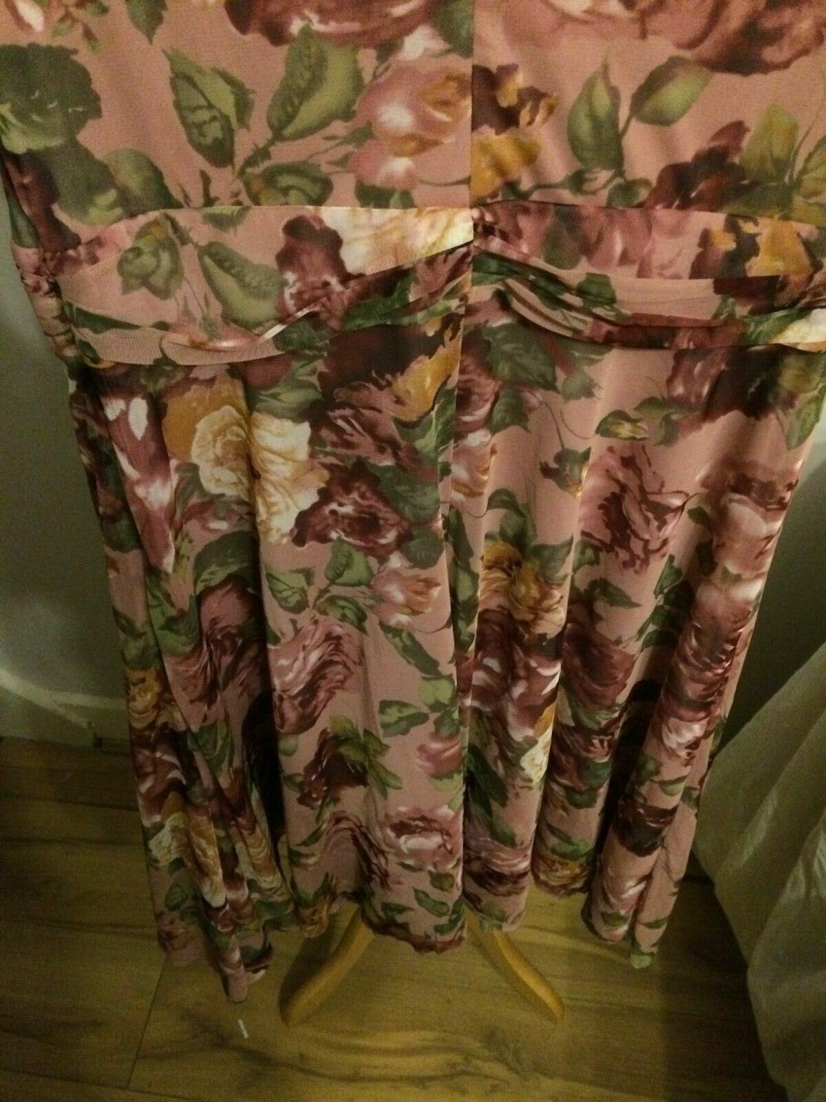 Next Pink Floral Patterned Strappy Sleeveless Casual Party Dress UK 16