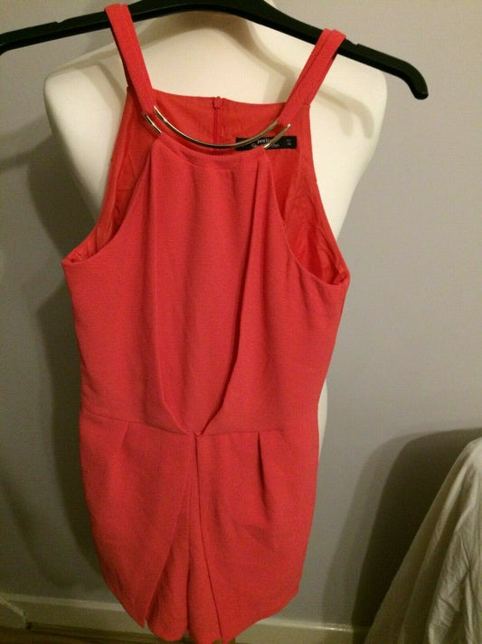 Miss Selfridge Petites Pink Sleeveless Playsuit UK 10