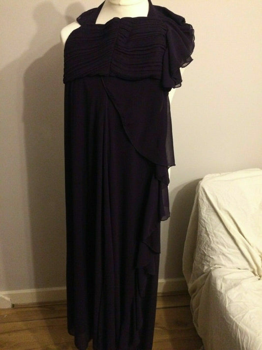 Ever Pretty Purple One Sleeve Evening Party Prom Dress UK 10