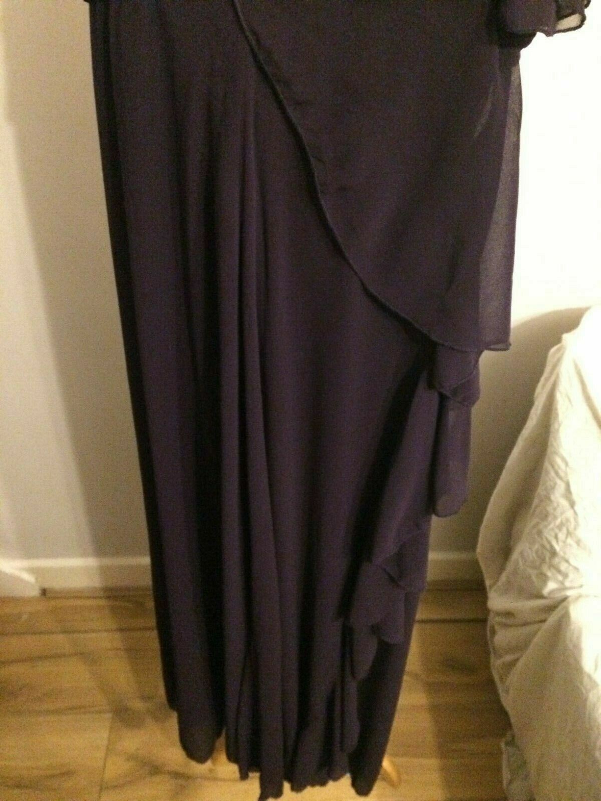 Ever Pretty Purple One Sleeve Evening Party Prom Dress UK 10