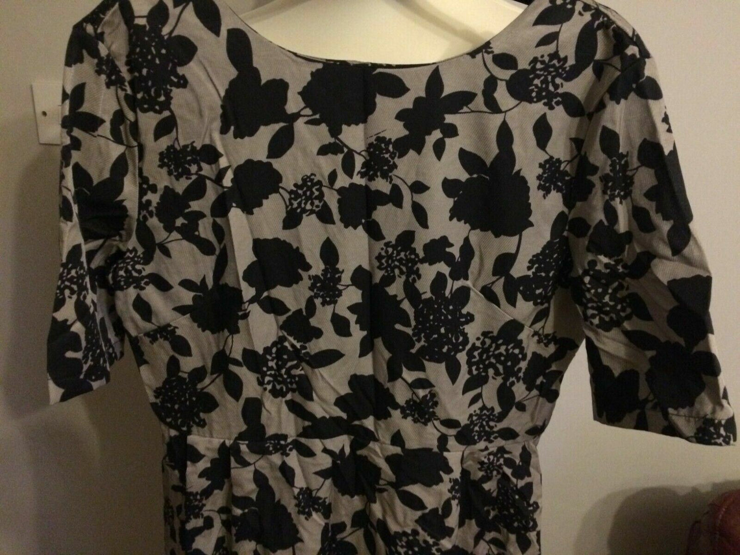 Collection London Black Floral Patterned Short Sleeve Casual Party Dress UK 14