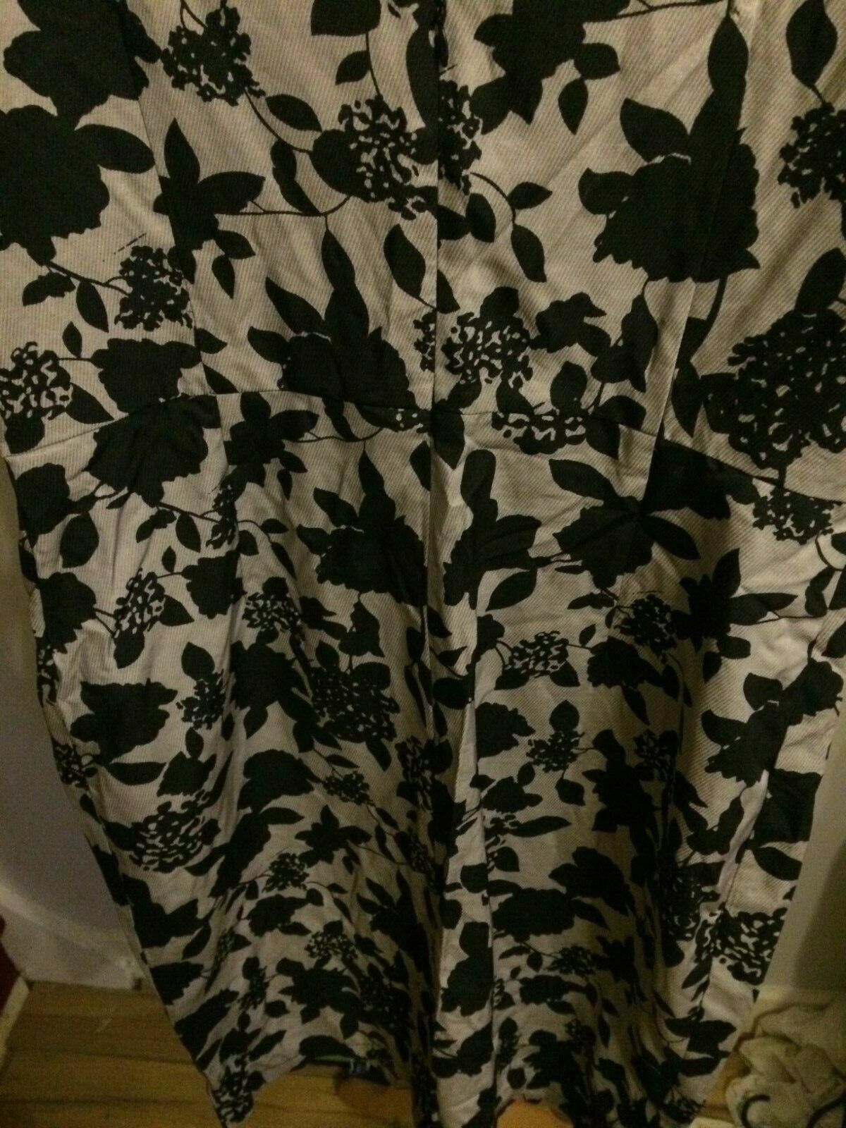 Collection London Black Floral Patterned Short Sleeve Casual Party Dress UK 14