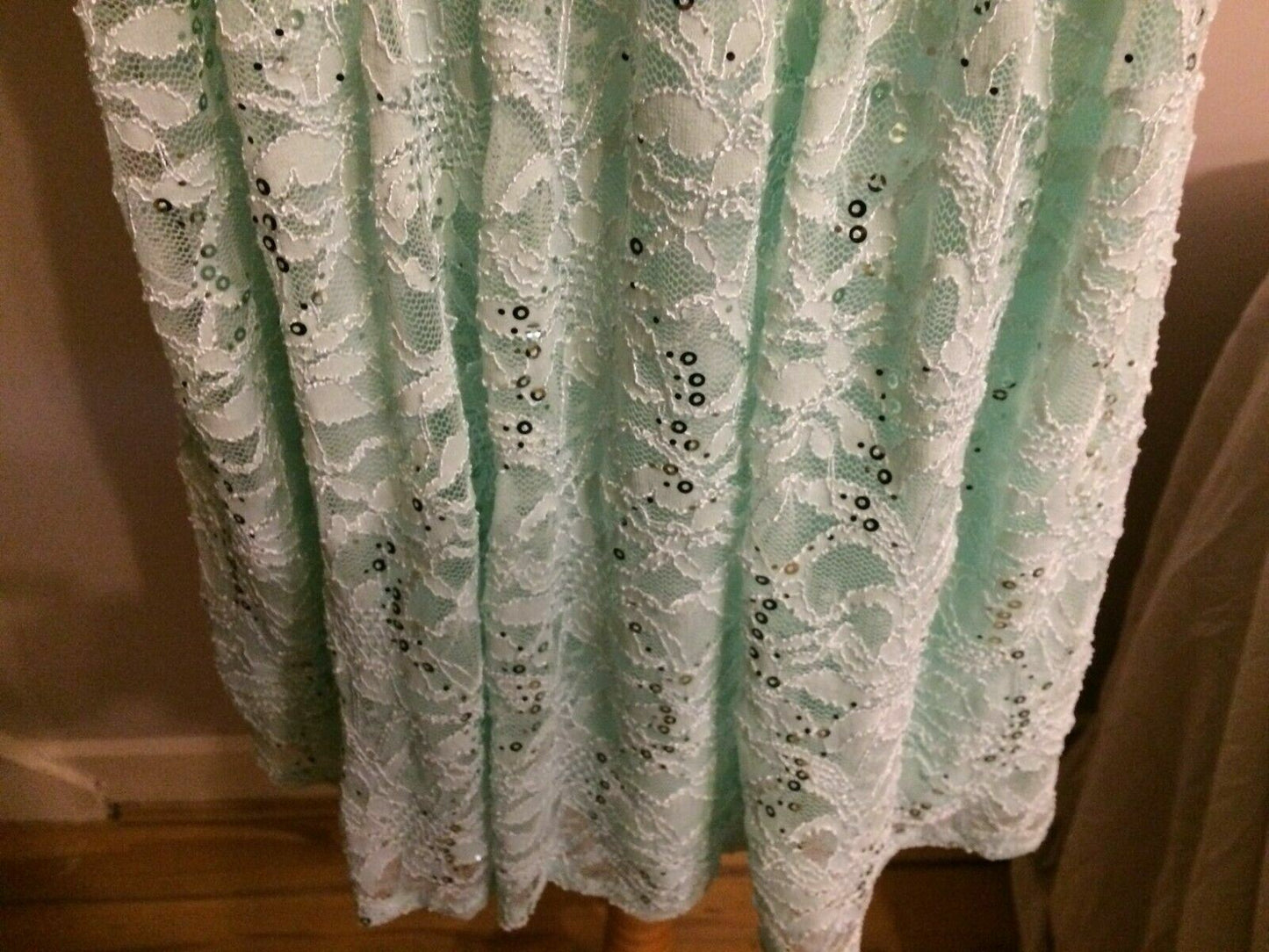 Quiz Aqua Lace Sequin Sleeveless Midi Casual Party Dress UK 12 RRP £35