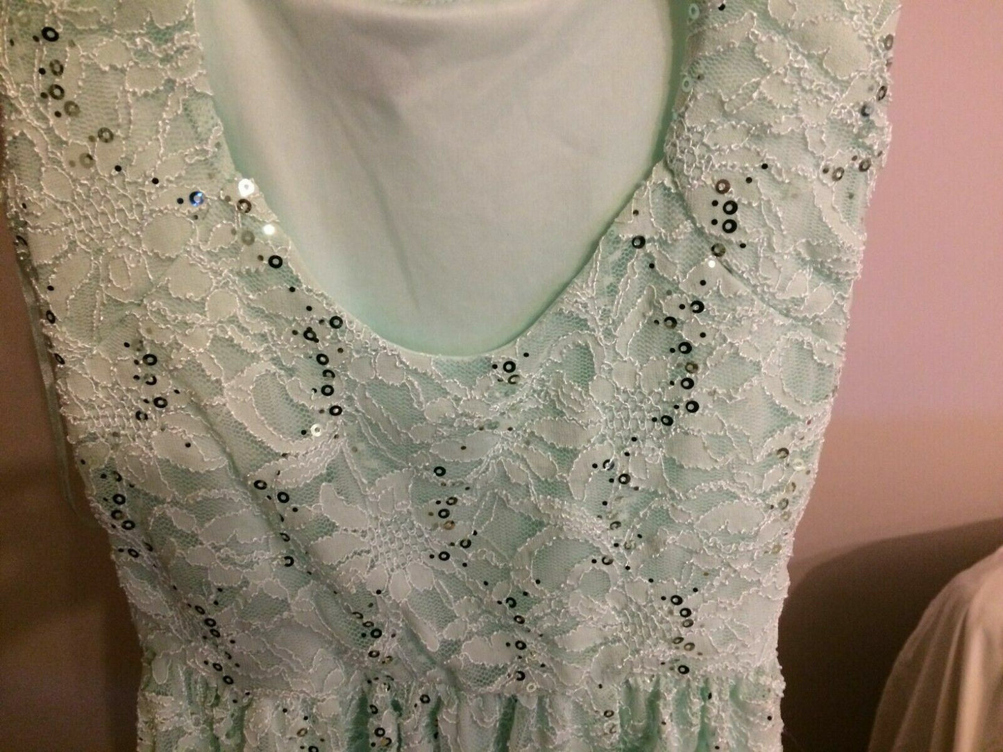 Quiz Aqua Lace Sequin Sleeveless Midi Casual Party Dress UK 12 RRP £35