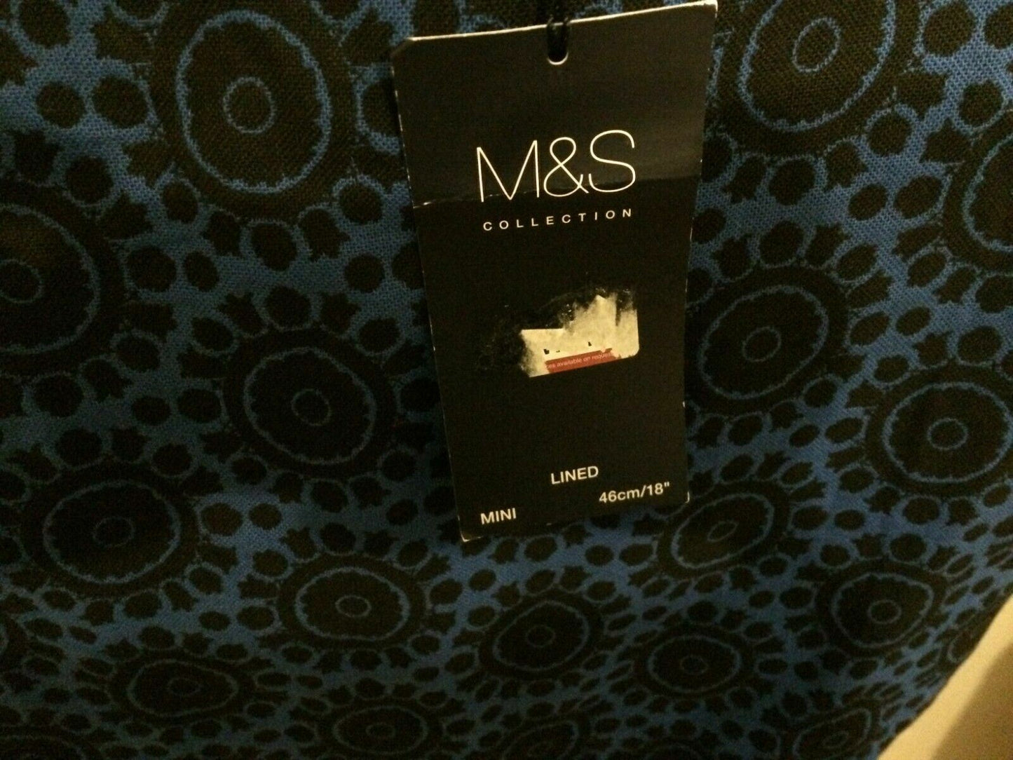 M&S Blue & Black Patterned Mini Skirt UK 8 RRP £29