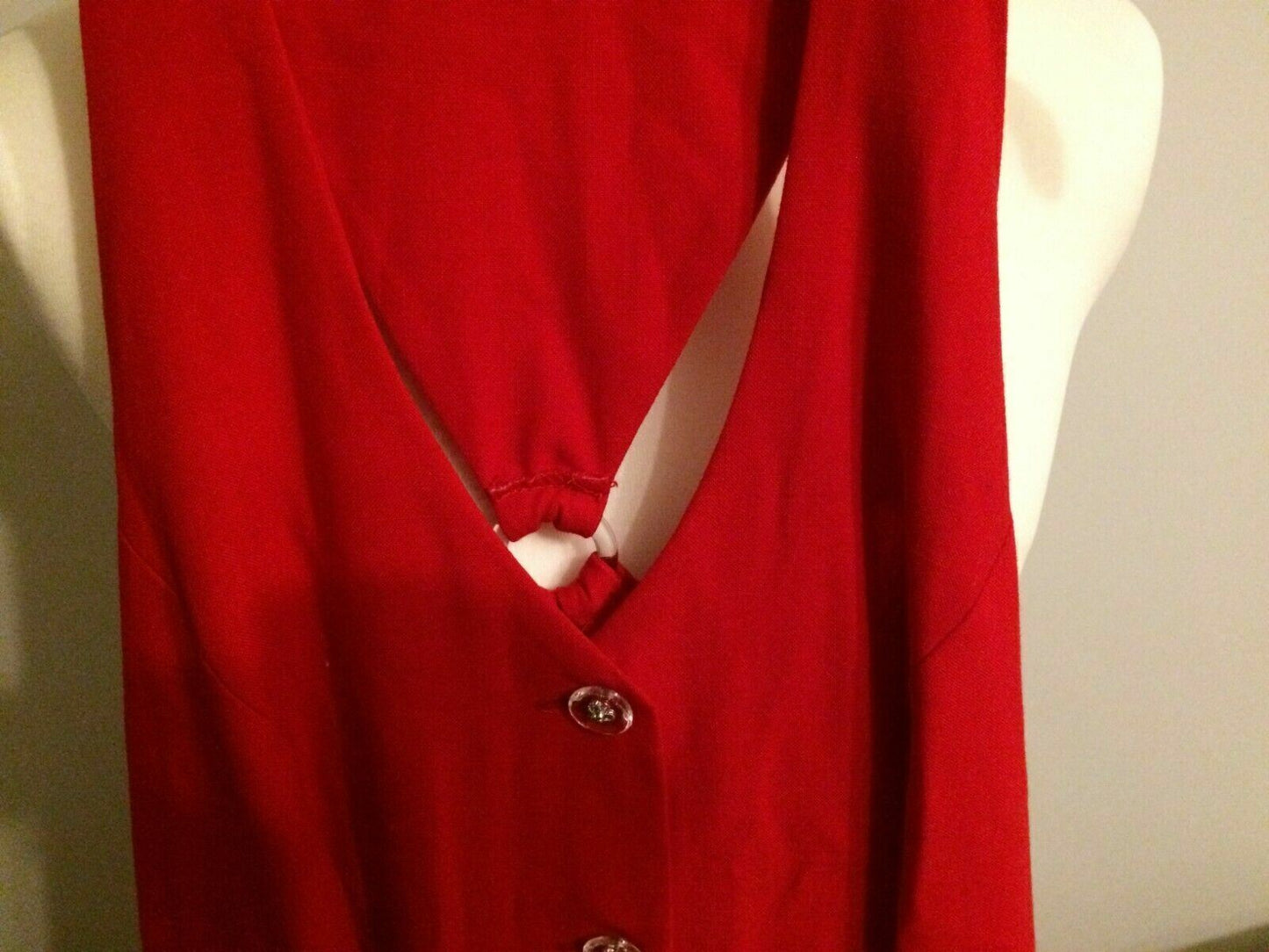 Pepita Italian Style Red Sleeveless Buttoned Long Evening Party Dress UK 10/12