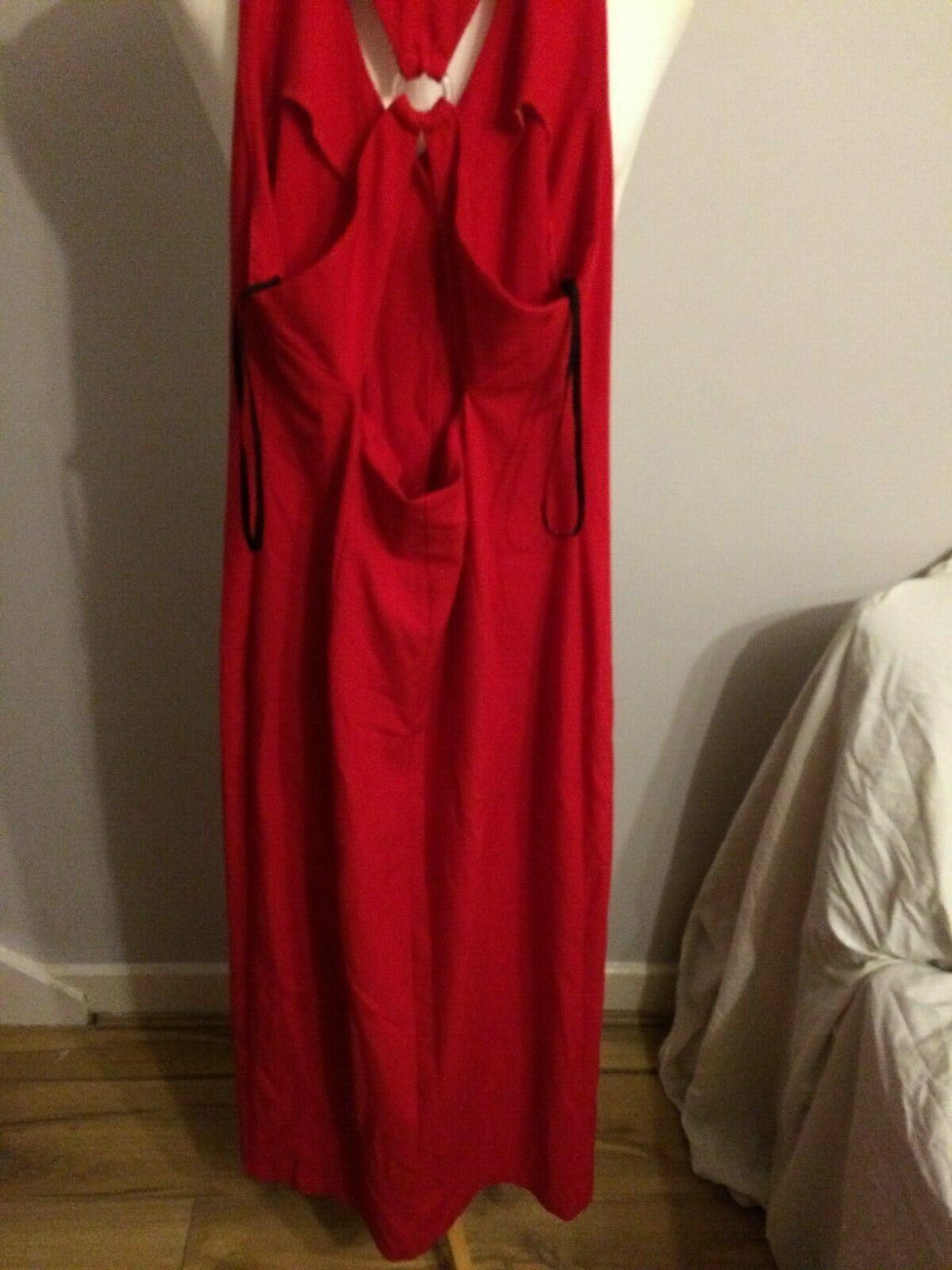 Pepita Italian Style Red Sleeveless Buttoned Long Evening Party Dress UK 10/12