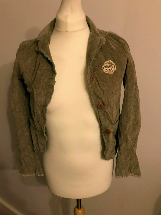 Tibet London Ladies Green Corded Light Blazer Jacket UK M/L