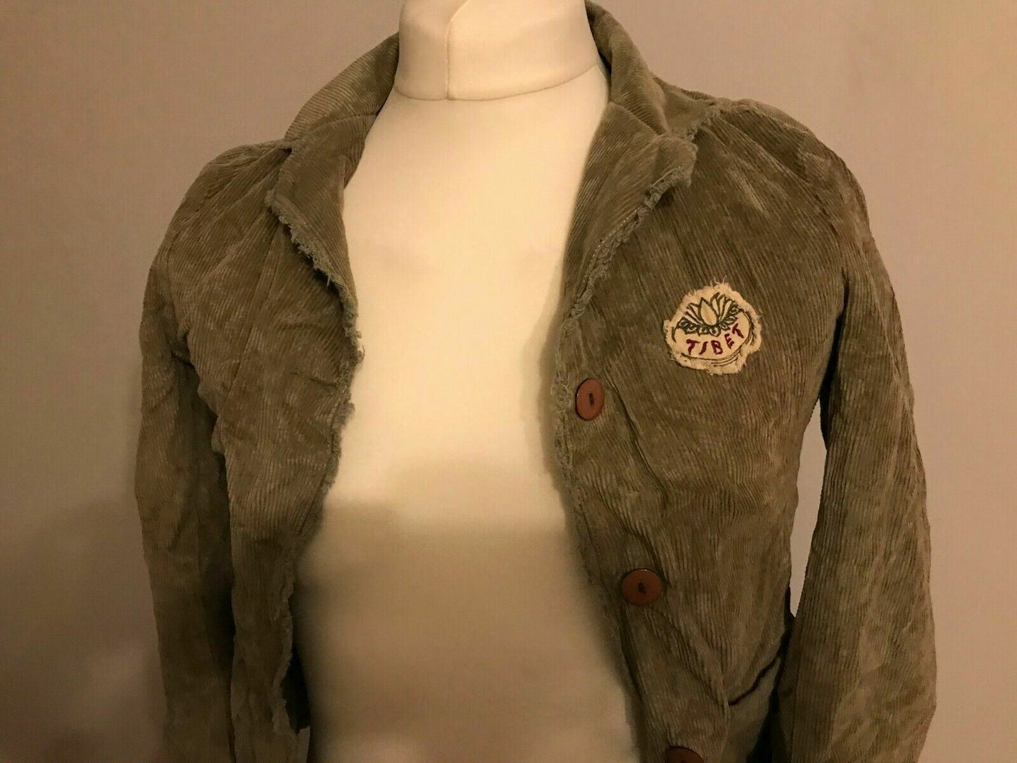 Tibet London Ladies Green Corded Light Blazer Jacket UK M/L