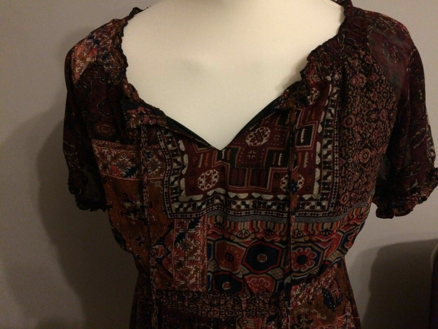 Select Patterned Short Sleeved Causal Dress UK 12