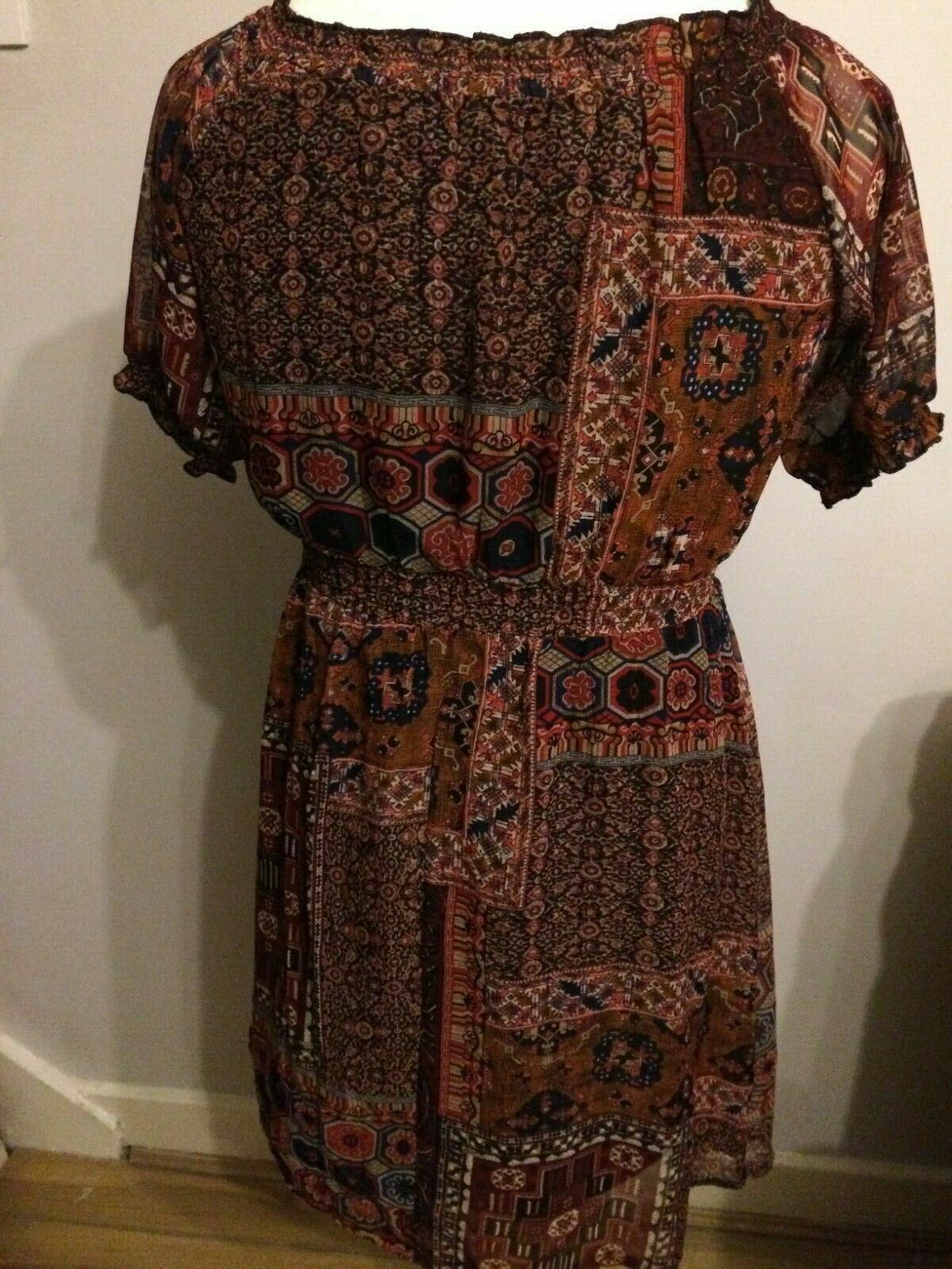 Select Patterned Short Sleeved Causal Dress UK 12