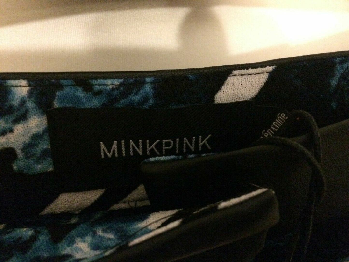 Mink Pink Blue White & Black Smart Party Mini Shorts UK 4/6