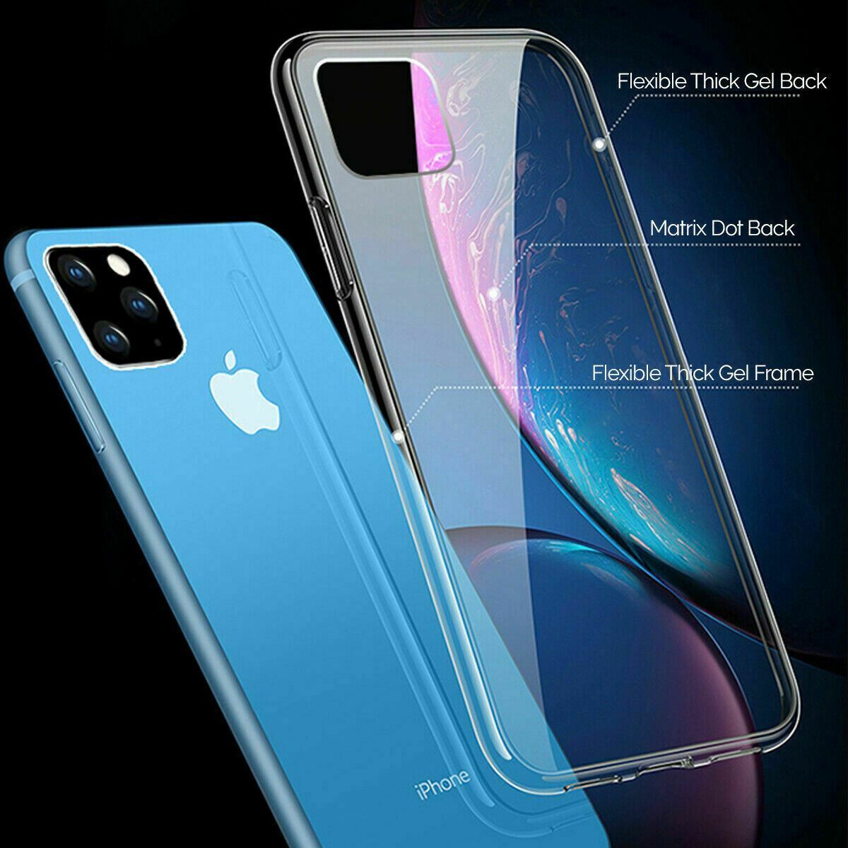 Clear Case For 🍏 iPhone 11 Pro XS Max XR X Plus Cover Shockproof Silicone Case