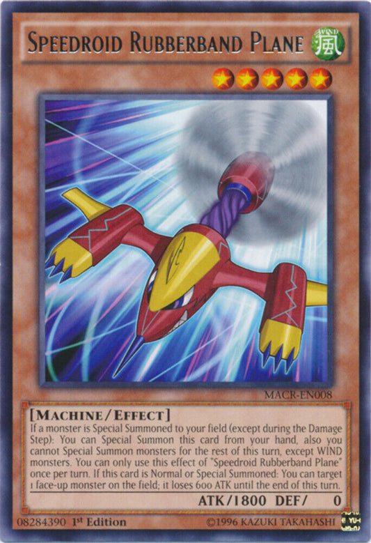 Speedroid Rubberband Plane - MACR-EN008 - Rare - 1st Edition - YuGiOh