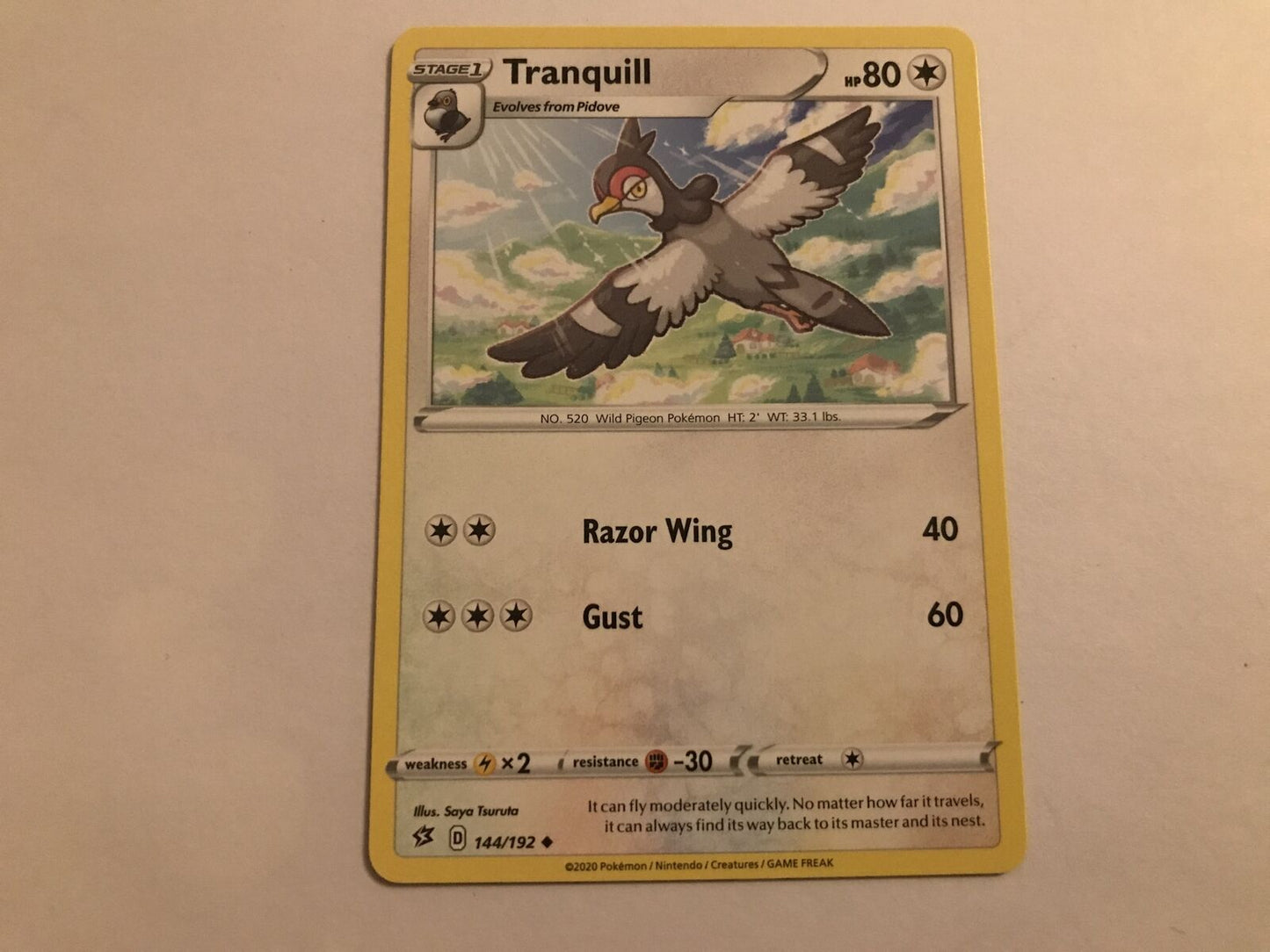 Tranquill 144/192 Uncommon Sword & Shield: Rebel Clash