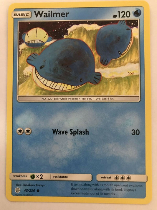 Wailmer 45/236 Common - Pokemon Sun And Moon Cosmic Eclipse