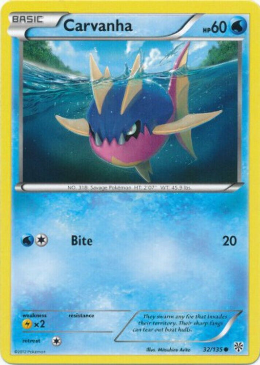 Carvanha - 32/135 - Common - Pokemon Plasma Storm
