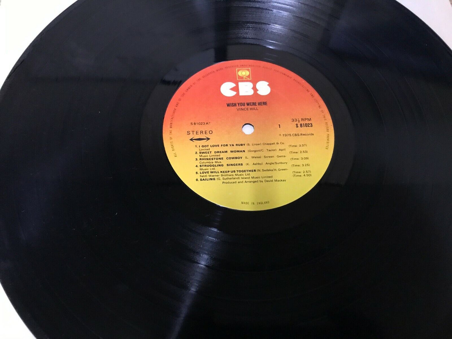 Vince Hill Wish You Were Here - 12" Vinyl LP 1975
