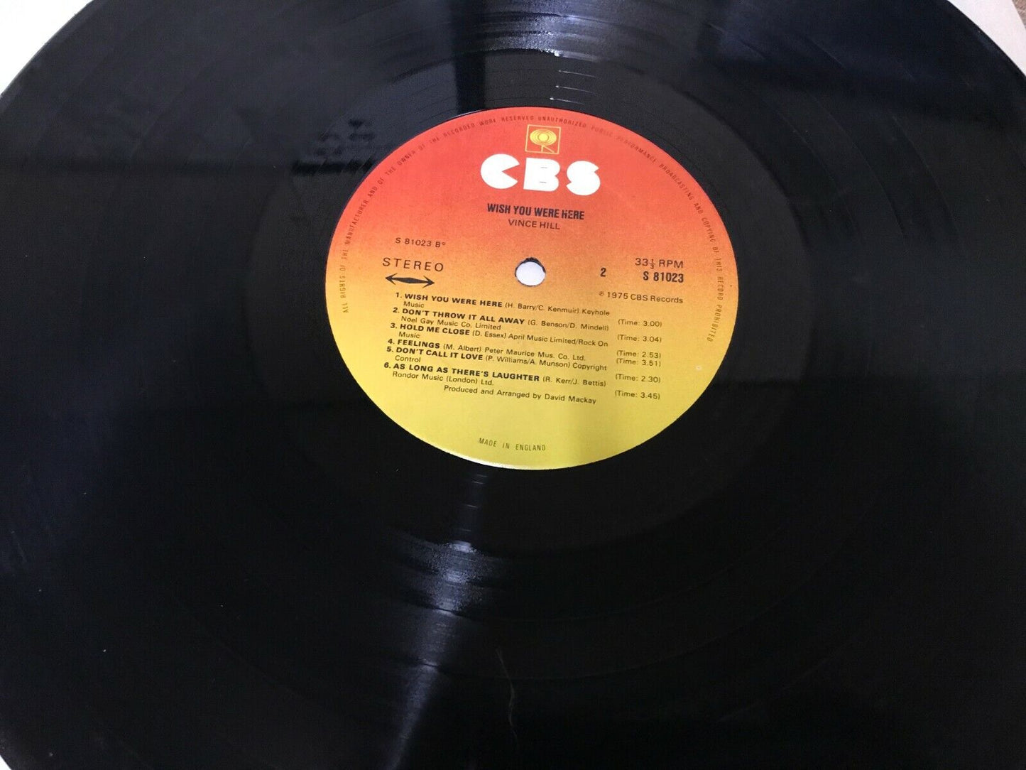 Vince Hill Wish You Were Here - 12" Vinyl LP 1975