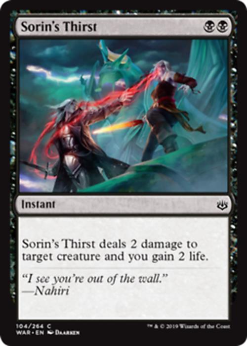 Sorin's Thirst - War of the Spark - MTG