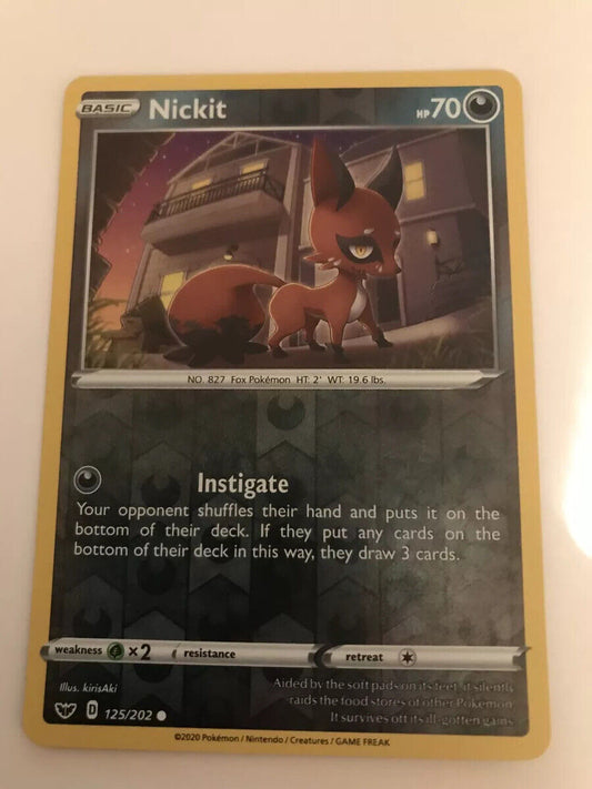 Nickit 125/202 - Common Reverse Holo - Sword And Shield Base Set