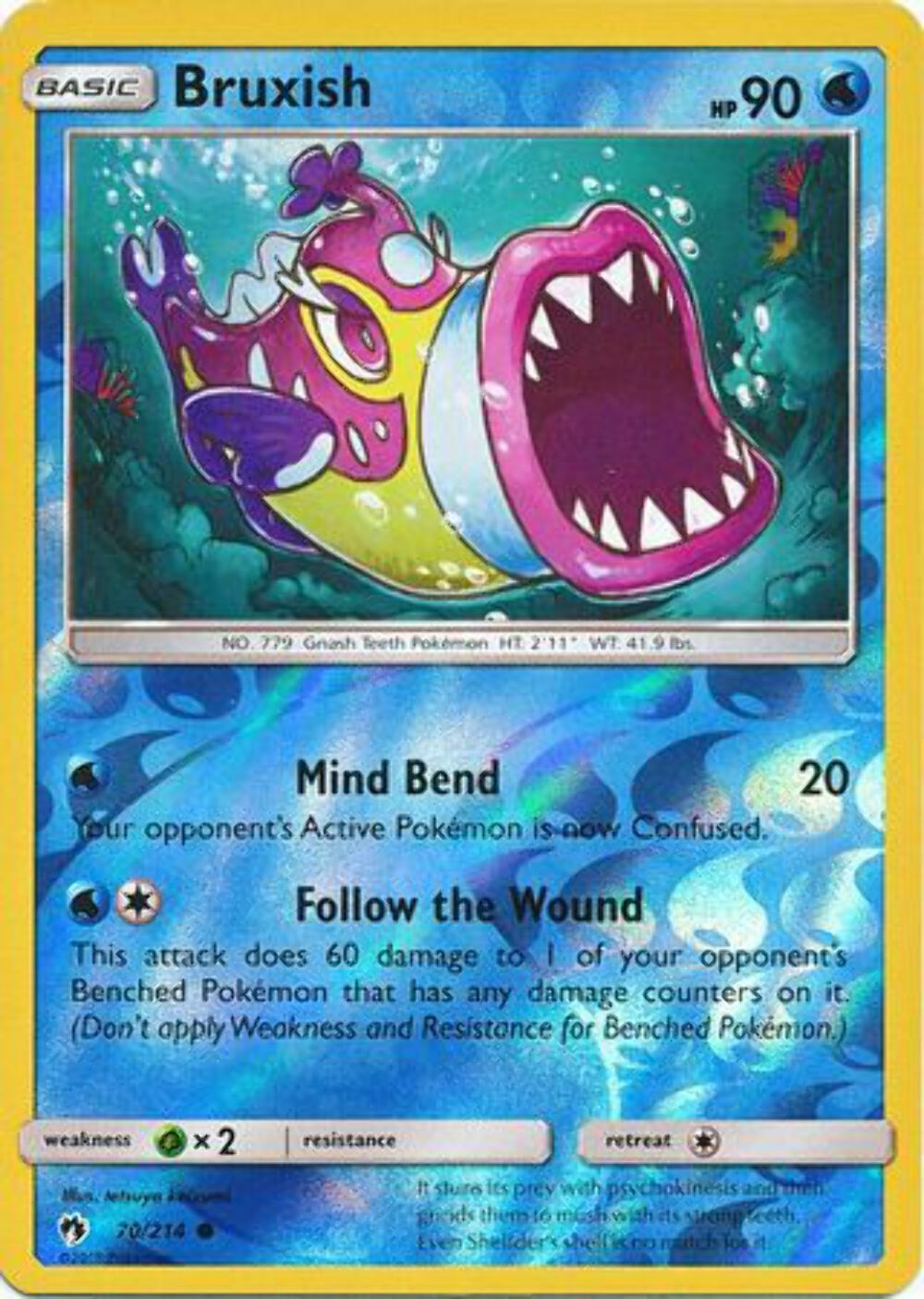 Bruxish - 70/214 - Common - Reverse Holo - Pokemon Lost Thunder