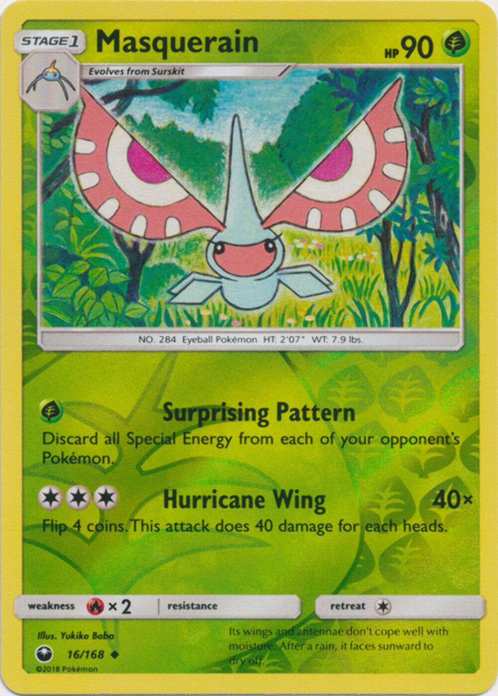 Masquerain - 16/168 - Uncommon - Reverse Holo - Pokemon Celestial Storm