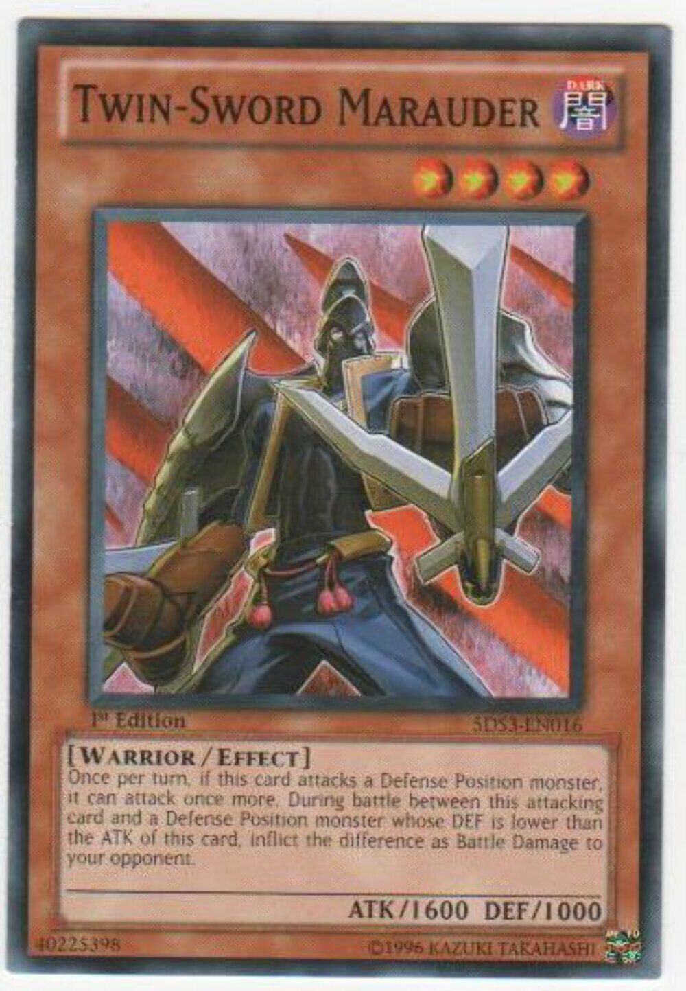 Twin-Sword Marauder - 5DS3-EN016 - Common - 1st Edition - YuGiOh